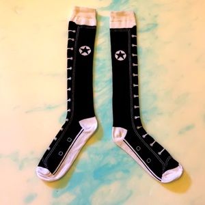 Converse style knee-high socks